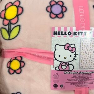 Hello Kitty Pink Floral Plush Blanket